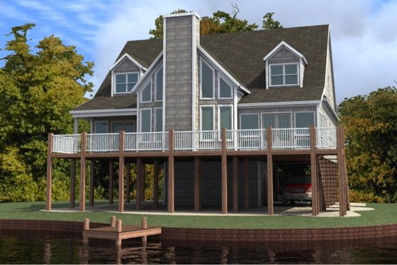 Exterior - Front Elevation for Contemporary House Plan #63-215 - 4 bed, 3.5 bath