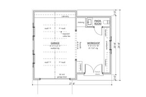 Floor Plan - Main Floor for Craftsman House Plan #1094-21, 0.5 bath