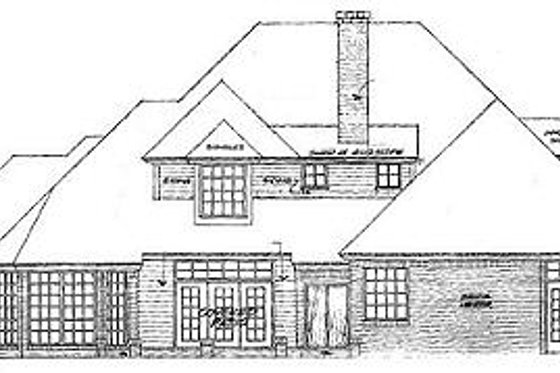 Exterior - Rear Elevation for European House Plan #310-228 - 5 bed, 4.5 bath