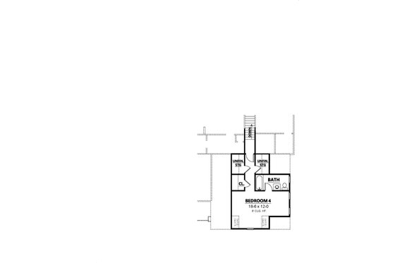Floor Plan - Upper Floor for Farmhouse House Plan #1080-16 - 4 bed, 3.5 bath