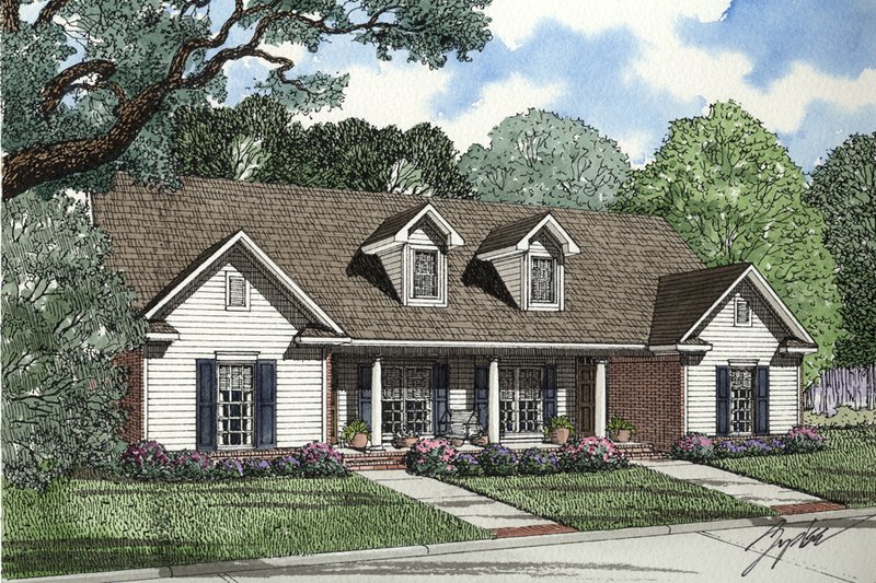 House Plan Design - Country Exterior - Front Elevation Plan #17-3470