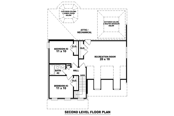 Floor Plan - Upper Floor for Traditional House Plan #81-1378 - 3 bed, 2.5 bath