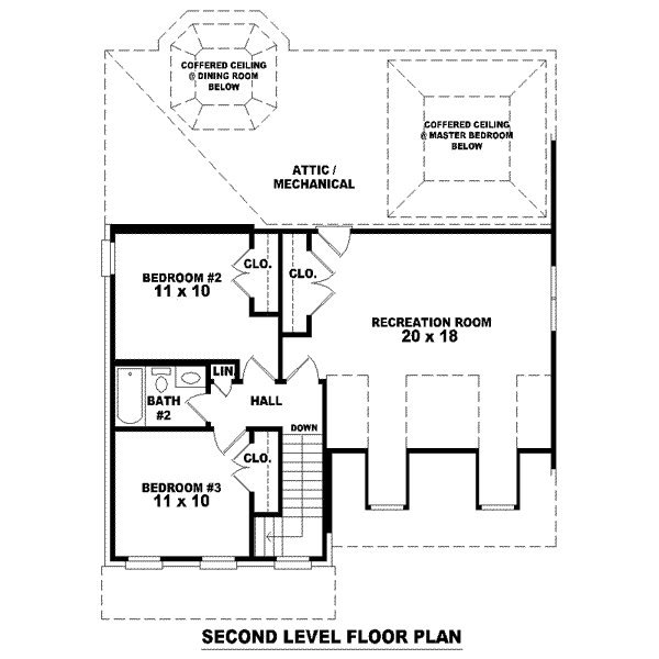 Traditional Floor Plan - Upper Floor Plan #81-1378