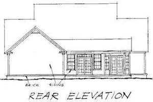 Exterior - Rear Elevation for Country House Plan #20-235 - 3 bed, 2.5 bath