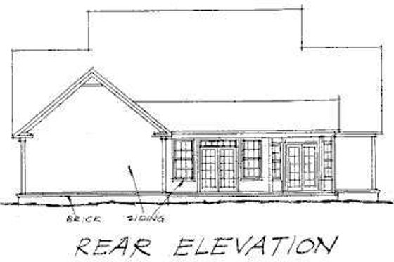 Exterior - Rear Elevation for Country House Plan #20-235 - 3 bed, 2.5 bath
