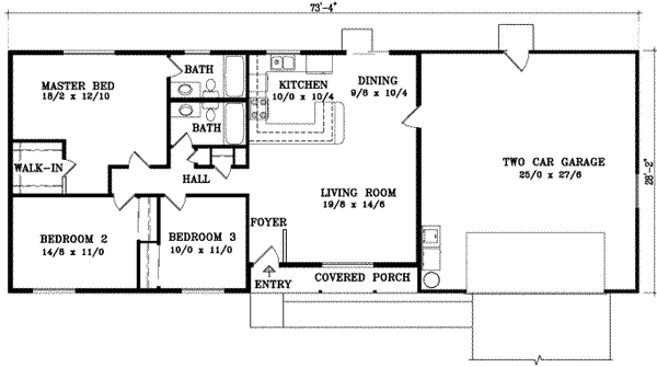 Ranch Floor Plan - Main Floor Plan #1-949