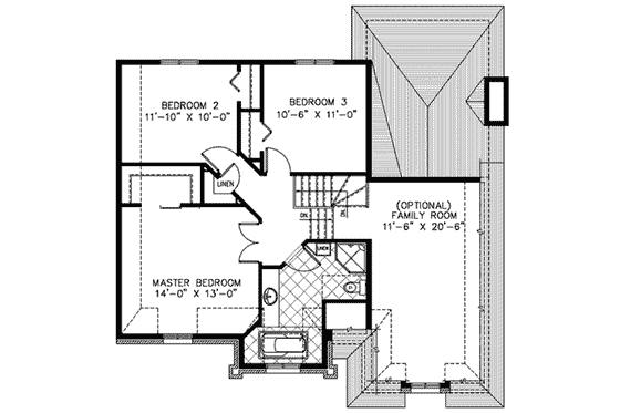 Floor Plan - Upper Floor for European House Plan #138-282 - 3 bed, 1.5 bath