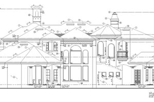 Exterior - Rear Elevation for Mediterranean House Plan #135-202 - 6 bed, 5 bath