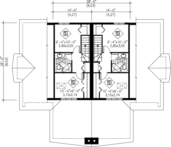 Modern Floor Plan - Upper Floor Plan #25-372
