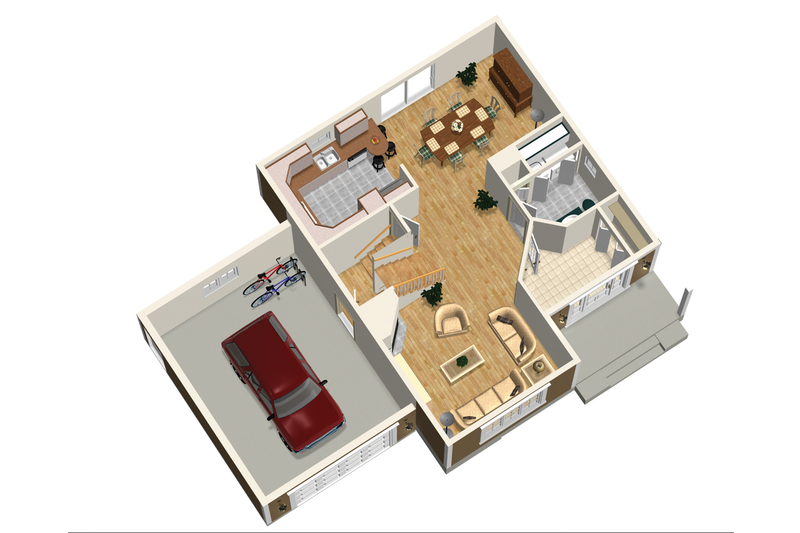 Architectural House Design - Floor Plan - Main Floor 1 for Country House Plan #25-4554 - 3 bed, 1 bath