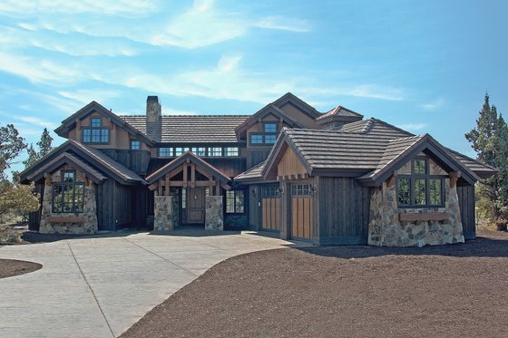 Craftsman style design home, front elevation photo
