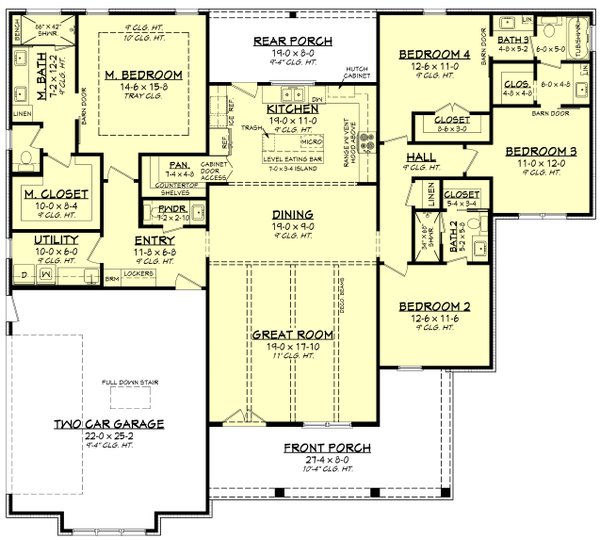 House Plan Design - Farmhouse Floor Plan - Main Floor Plan #430-304