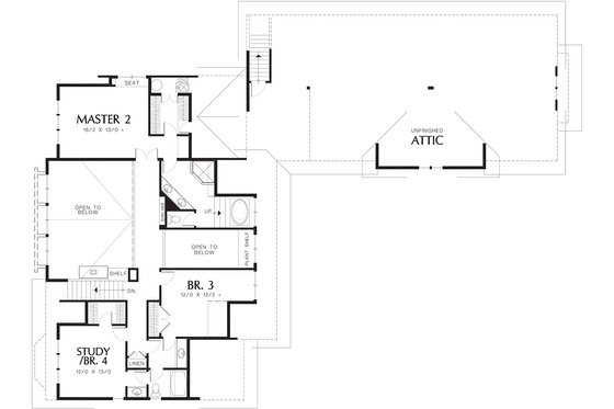Floor Plan - Upper Floor for Craftsman House Plan #48-148 - 5 bed, 4.5 bath