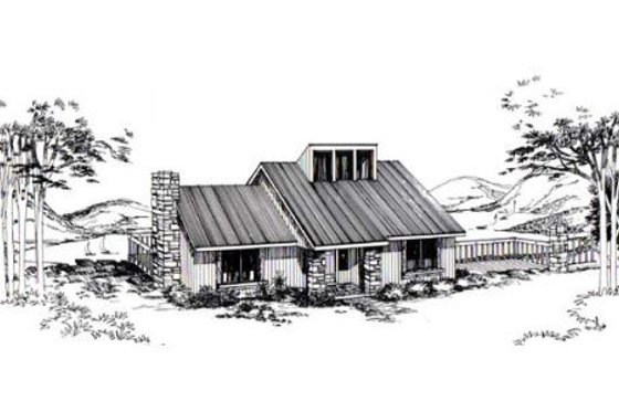 Exterior - Front Elevation for Modern House Plan #312-813 - 2 bed, 1 bath