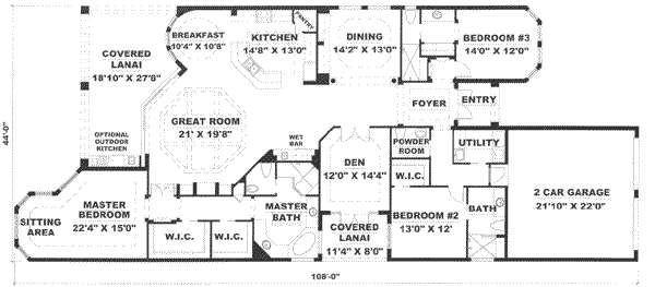Mediterranean Floor Plan - Main Floor Plan #27-288
