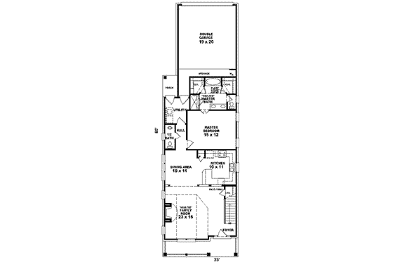 Floor Plan - Main Floor for Cottage House Plan #81-678 - 3 bed, 2.5 bath
