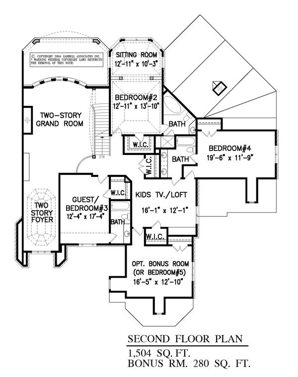 Home Plan - European Floor Plan - Upper Floor Plan #54-439