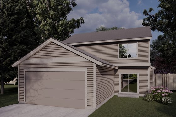Exterior - Rear Elevation for Craftsman House Plan #53-731 - 3 bed, 2.5 bath