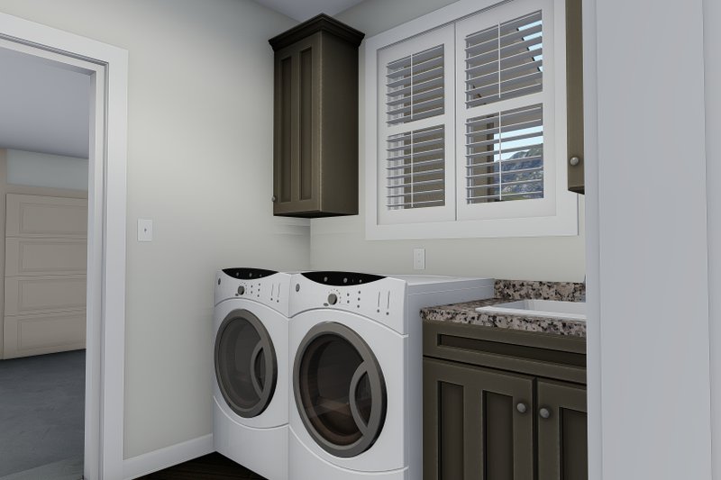 Architectural House Design - Interior - Laundry for Ranch House Plan #1060-12 - 5 bed, 3.5 bath