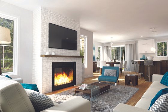 Interior - Family Room for Ranch House Plan #23-2656 - 3 bed, 1.5 bath