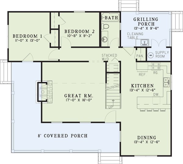 House Plan Design - Colonial Floor Plan - Main Floor Plan #17-2884