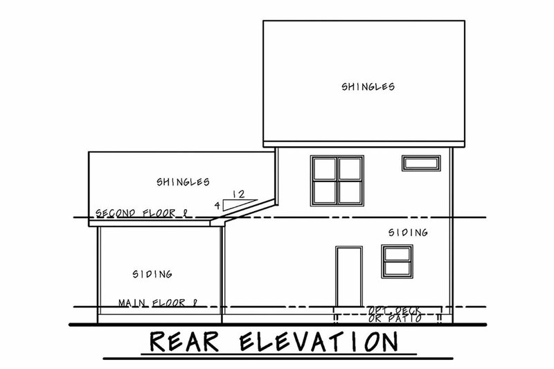 Home Plan - Exterior - Rear Elevation for Traditional House Plan #20-2339 - 3 bed, 3 bath