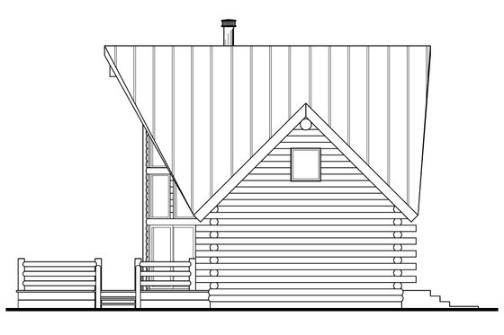 Exterior - Other Elevation 1 for Log House Plan #124-259 - 2 bed, 2 bath