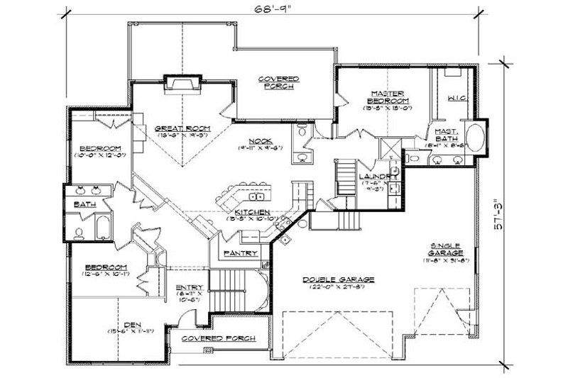Home Plan - Floor Plan - Main Floor for European House Plan #5-369 - 6 bed, 3.5 bath