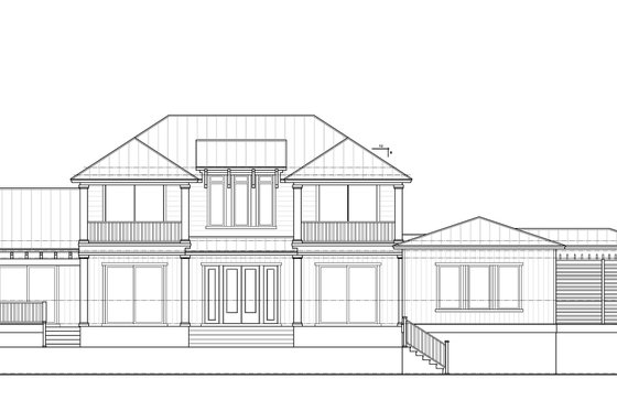 Exterior - Rear Elevation for Traditional House Plan #938-149 - 4 bed, 4 bath