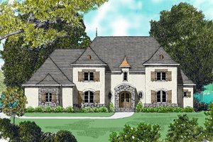 European Exterior - Front Elevation Plan #413-817