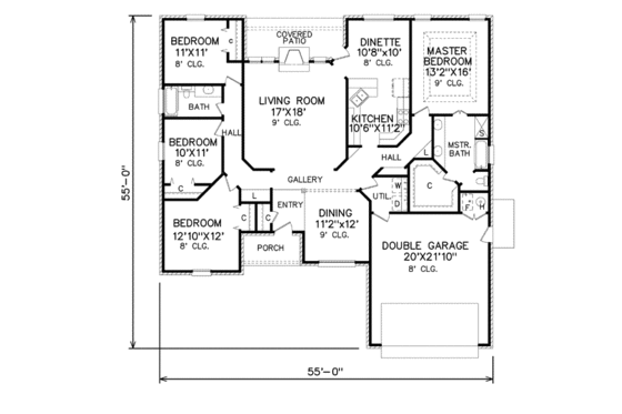 Floor Plan - Main Floor for Traditional House Plan #65-107 - 4 bed, 2 bath