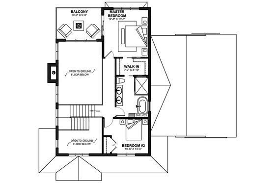Floor Plan - Upper Floor for Farmhouse House Plan #23-2767 - 4 bed, 2.5 bath