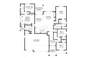 Floor Plan - Main Floor for Craftsman House Plan #48-1088 - 4 bed, 3 bath