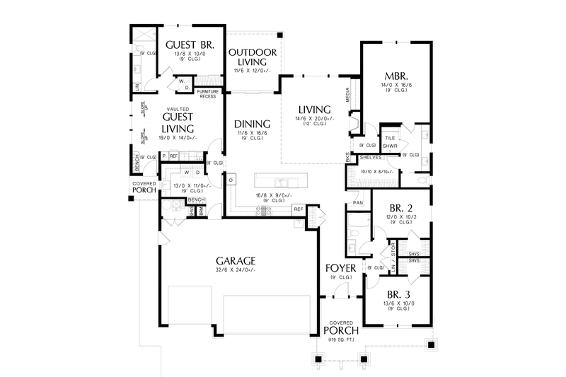 House Plan Design - Floor Plan - Main Floor for Craftsman House Plan #48-1088 - 4 bed, 3 bath