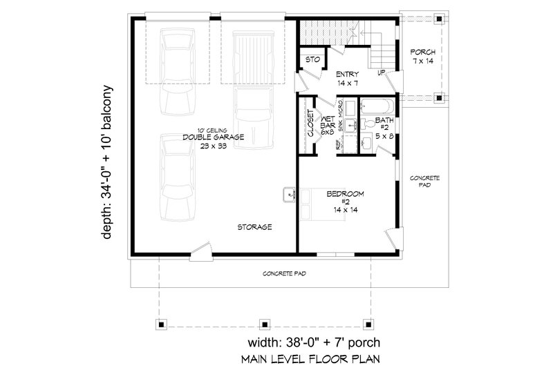 Dream House Plan - Floor Plan - Main Floor for Contemporary House Plan #932-556 - 2 bed, 2 bath