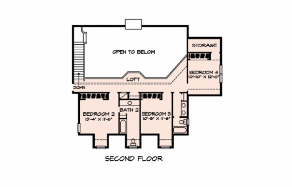 Farmhouse Floor Plan - Upper Floor Plan #140-119