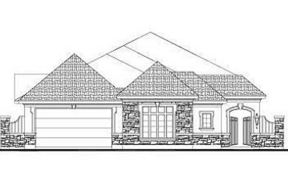 Exterior - Front Elevation for European House Plan #411-876 - 4 bed, 3.5 bath