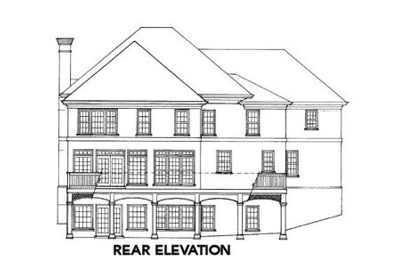 Home Plan - Exterior - Rear Elevation for Colonial House Plan #429-7 - 4 bed, 3.5 bath