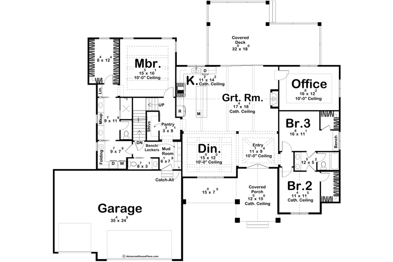 House Plan Design - Floor Plan - Main Floor for Modern House Plan #455-607 - 3 bed, 2.5 bath