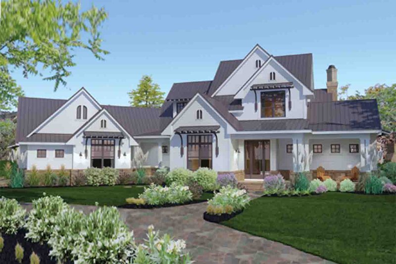 Dream House Plan - Farmhouse Exterior - Front Elevation Plan #120-195