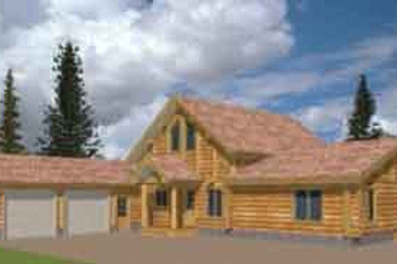 Home Plan - Log Exterior - Front Elevation Plan #117-112