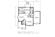 European Style House Plan - 3 Beds 1.5 Baths 1566 Sq/Ft Plan #138-368 