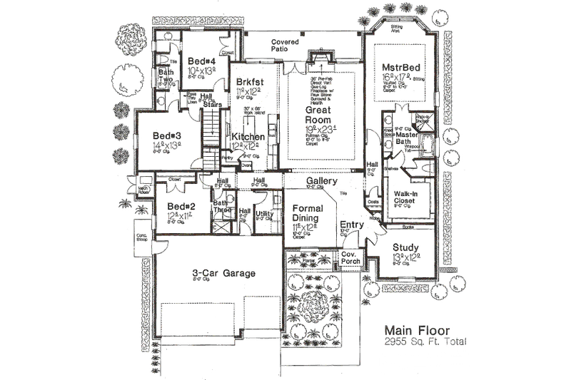 Home Plan - Floor Plan - Main Floor for European House Plan #310-674 - 4 bed, 3 bath