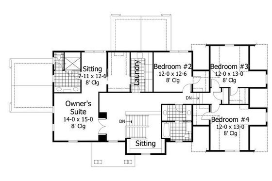 Floor Plan - Upper Floor House Plan #51-540 - 4 bed, 2.5 bath