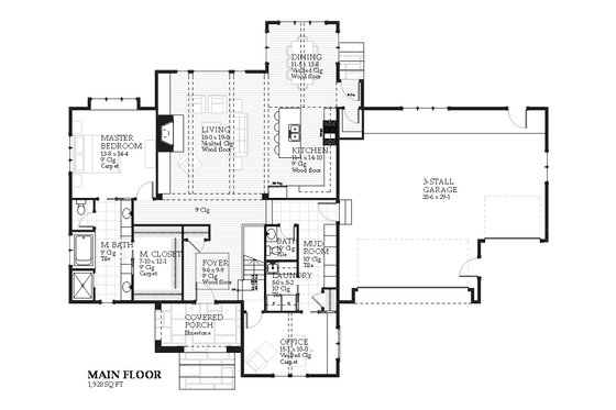 Floor Plan - Main Floor for European House Plan #901-108 - 4 bed, 3.5 bath