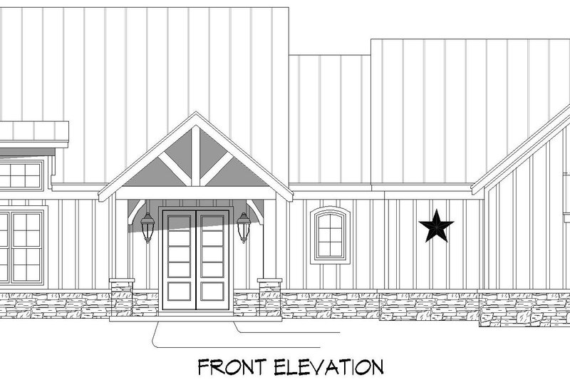 House Design - Exterior - Front Elevation 3 for Farmhouse House Plan #932-1209 - 4 bed, 3.5 bath