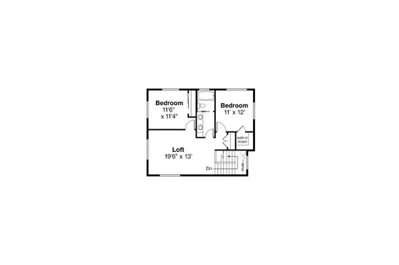 Floor Plan - Upper Floor for Modern House Plan #124-1207 - 3 bed, 2.5 bath