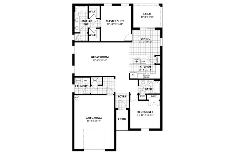 Dream House Plan - Floor Plan - Main Floor for Traditional House Plan #1058-239 - 2 bed, 2 bath