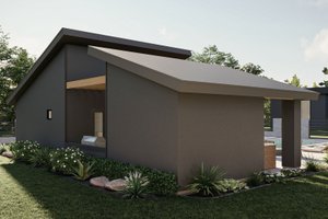 Exterior - Rear Elevation for Modern House Plan #455-609, 1 bath