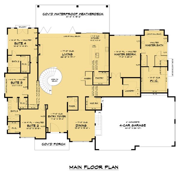 Contemporary Floor Plan - Main Floor Plan #1066-112